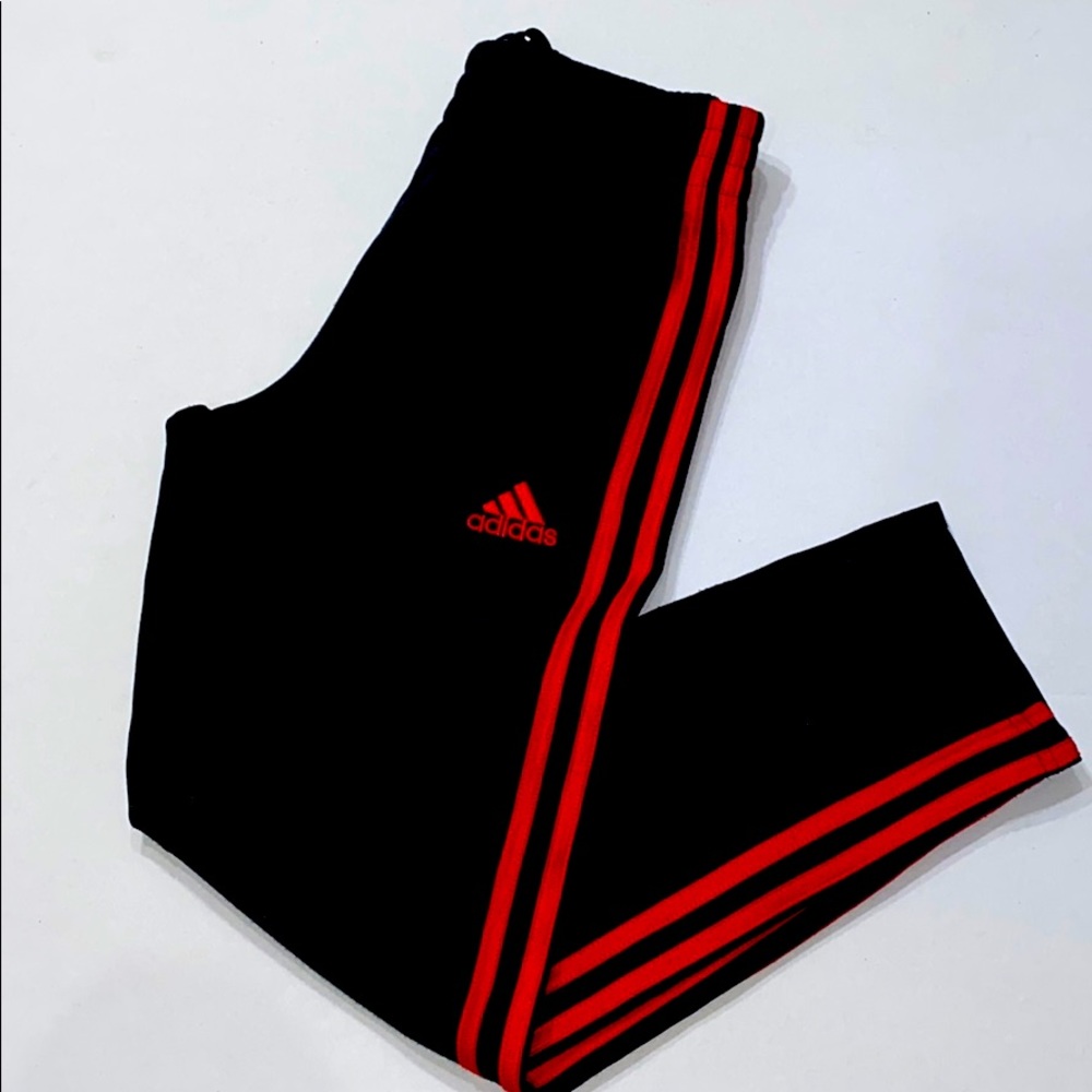 ADIDAS Black/Red 3 Stripped pants Sz 8
